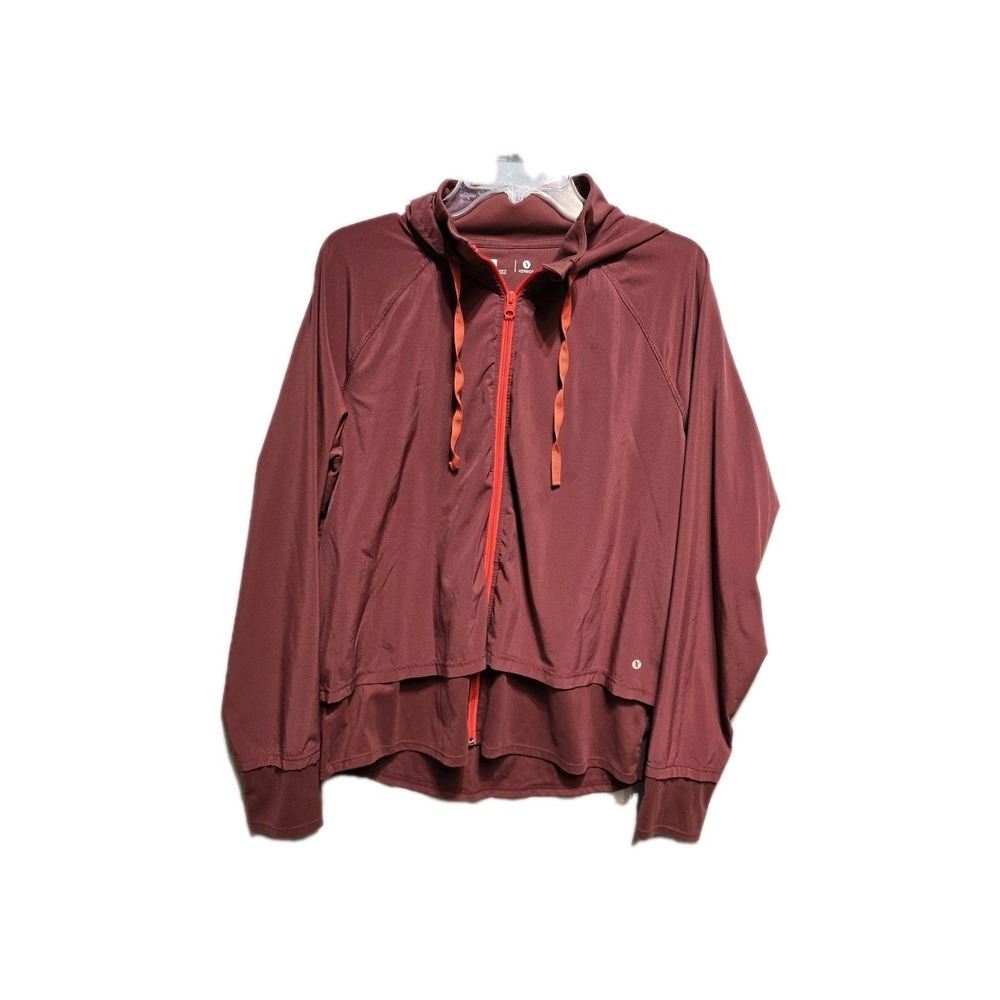 Xersion Yoga Jacket Dark Red Large Zip Up Hooded